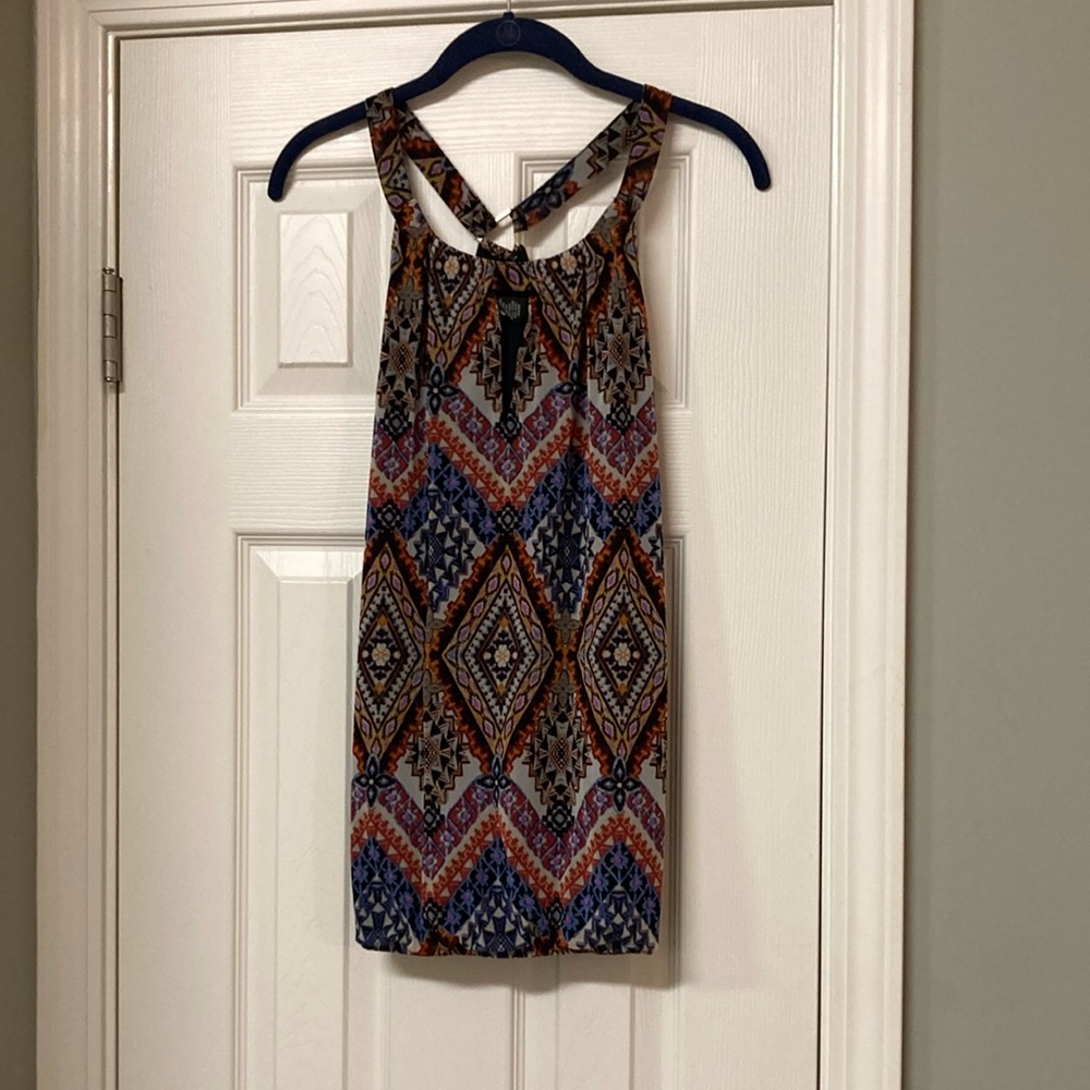 Multicolor Geometric Print Sleeveless Dress